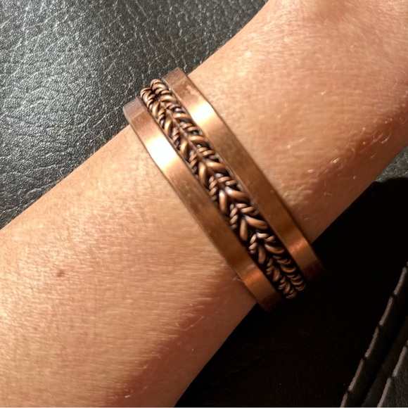 COPPER Old Southwestern style braided rope CUFF Bracelet Vintage - Picture 5 of 5